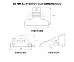 50 mm Silver Butterfly Clipboard Clip 